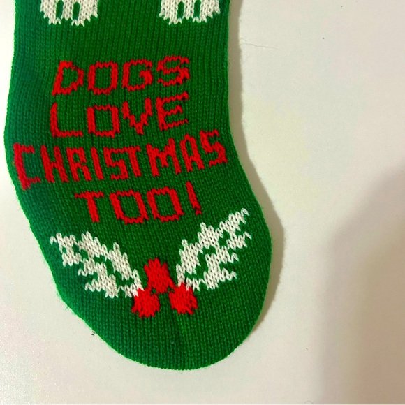 Christmas Knit Festive Stocking Dogs Love Christmas Too 10” - Picture 4 of 5